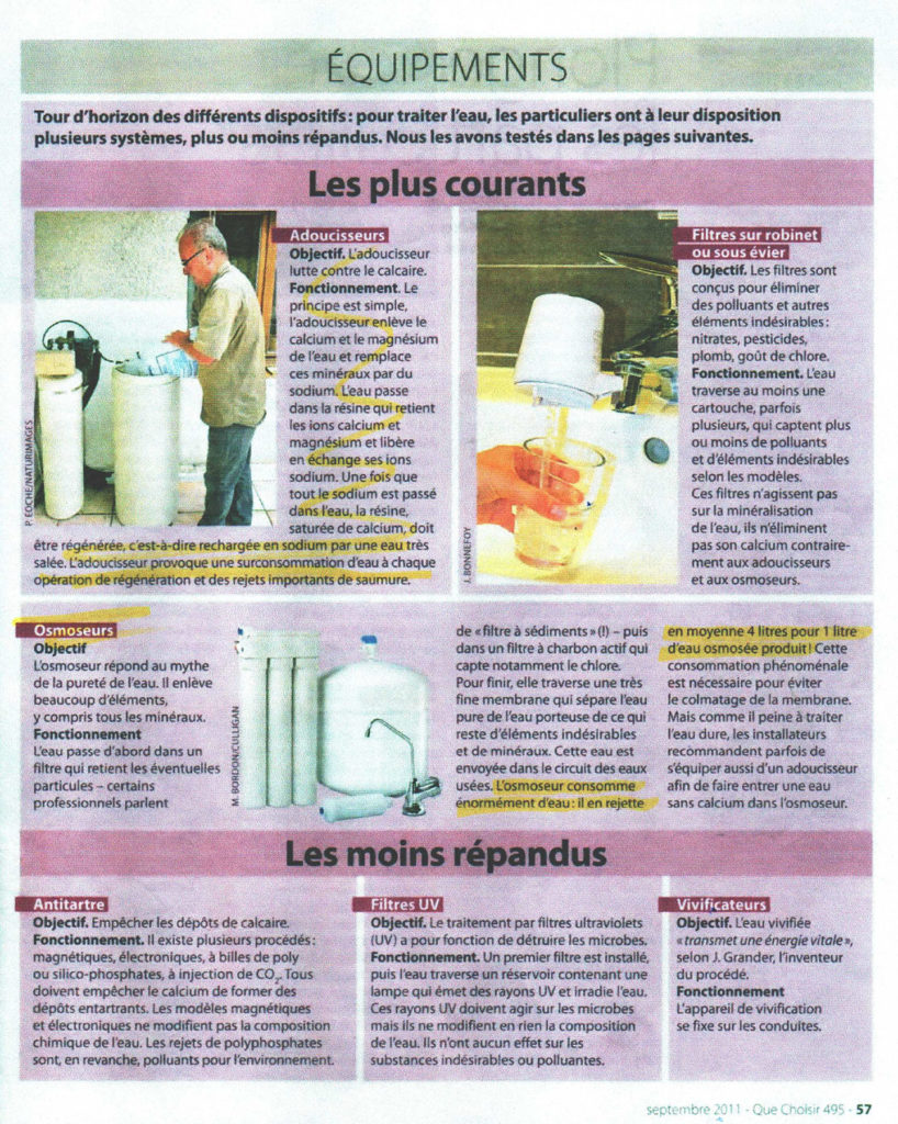 ADOUCISSEURS OSMOSEURS