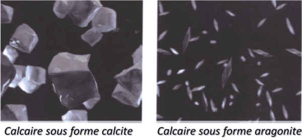 Différence calcite et aragonite