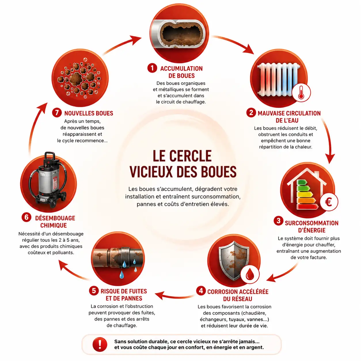Désembouage naturel : Comprendre le phénomène des boues dans le circuit de chauffage