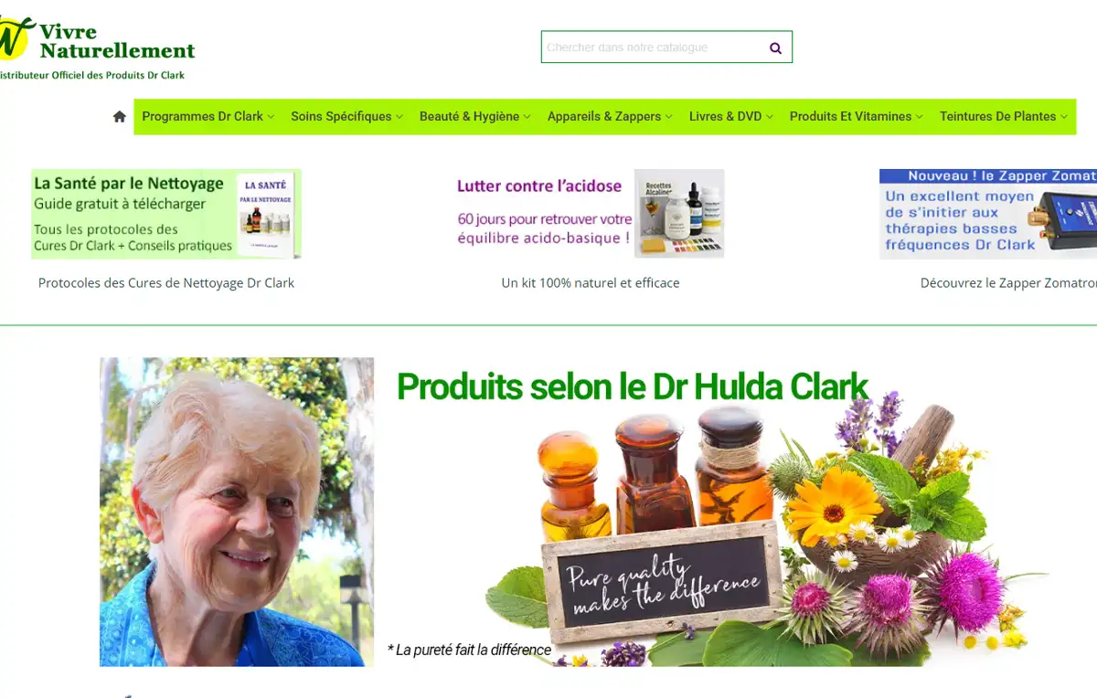 Vivre Naturellement le site officiel des produits Dr Clark pour la francophonie