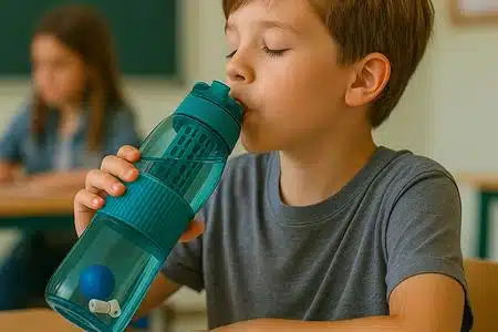 Gourde filtrante vitalisante Amilo à l'école